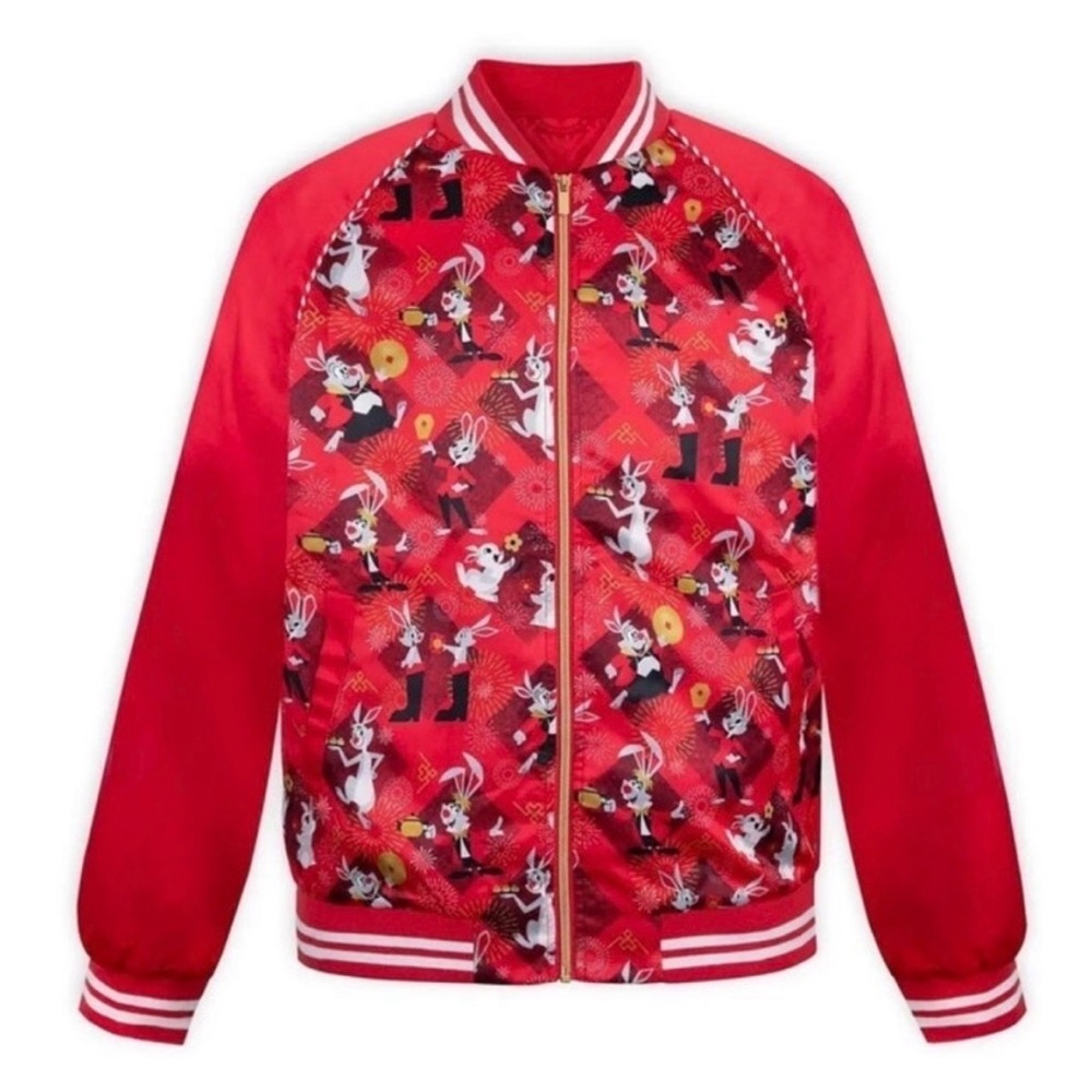 NWOT Disney Parks 2023 Chinese Lunar New Year varsity jacket size XL red comfy
